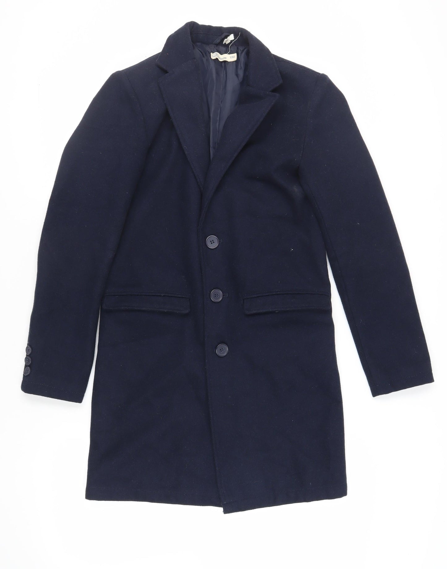 Another Influence Womens Blue Overcoat Coat Size 2XS Button