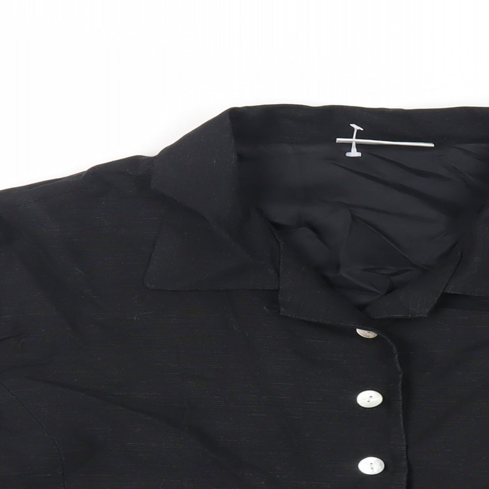 Offshoot Womens Black Jacket Blazer Size M Button - Lightweight