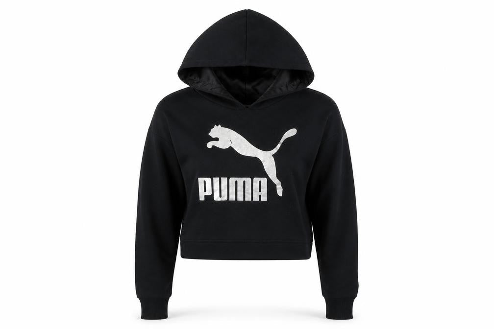 Puma Women's Black Pullover Hoodie, Size S