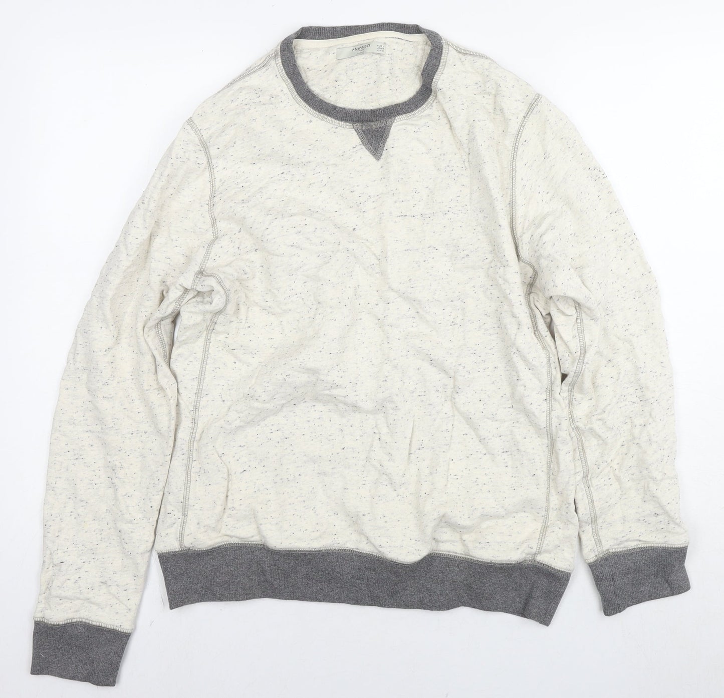 Mango Mens Beige Cotton Pullover Sweatshirt Size L