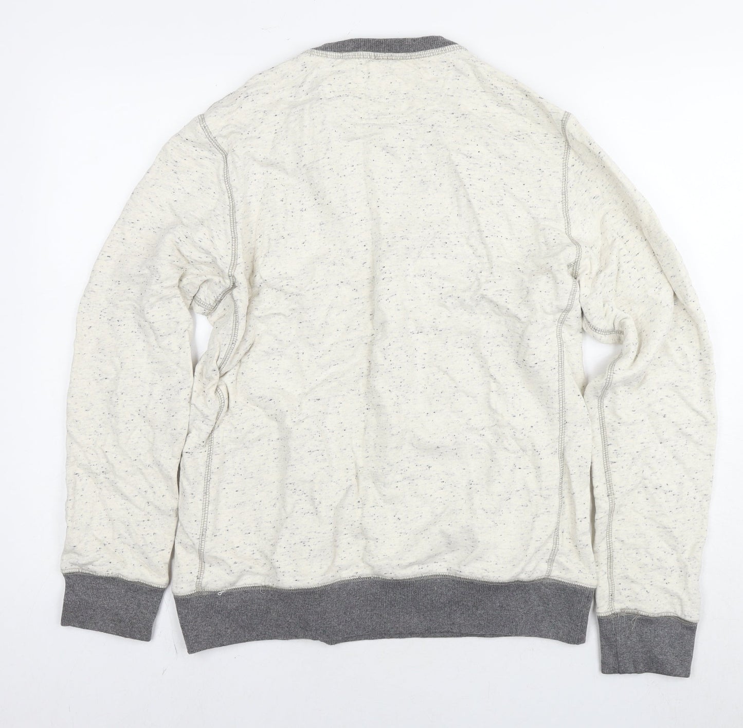 Mango Mens Beige Cotton Pullover Sweatshirt Size L