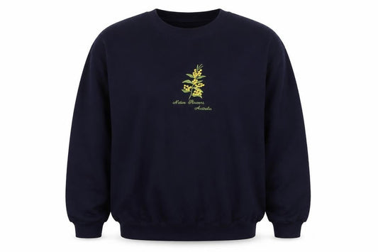Acacia Womens Blue Cotton Pullover Sweatshirt Size L Pullover - Flower Australia