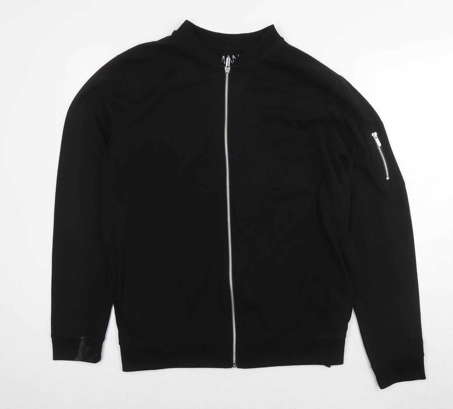 Boohoo Mens Black Cotton Full Zip Sweatshirt Size M