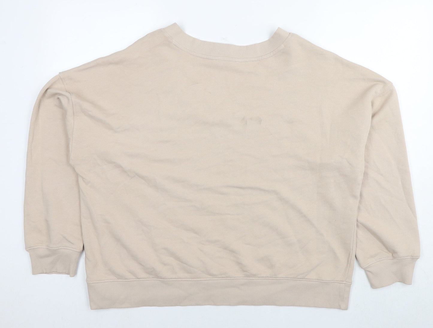 Botique Womens Beige Cotton Pullover Sweatshirt Size M Pullover