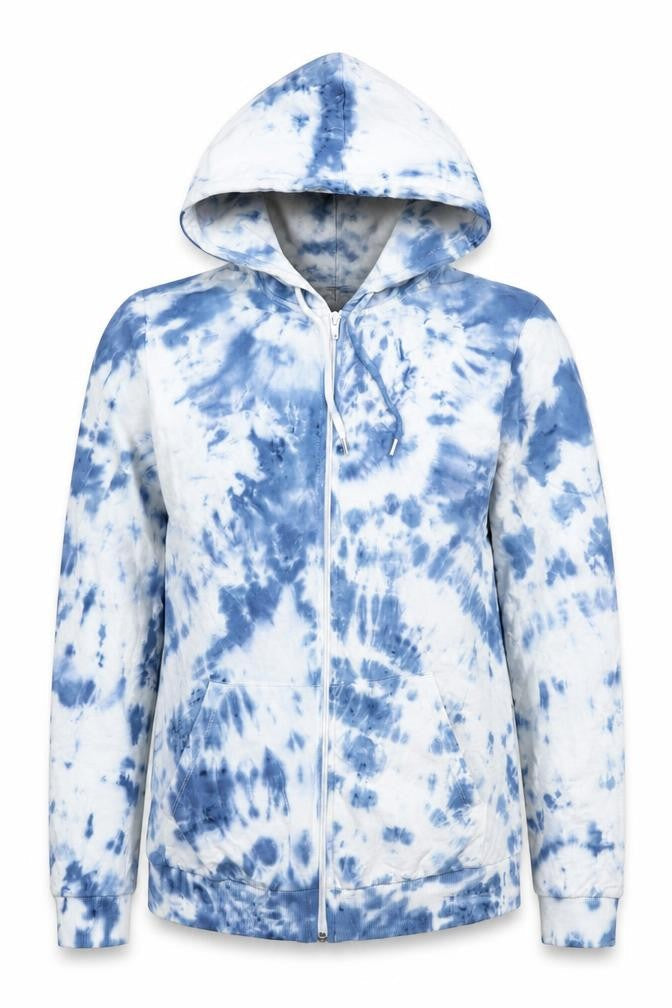 ASOS Womens Blue Geometric Cotton Full Zip Hoodie Size XS Zip