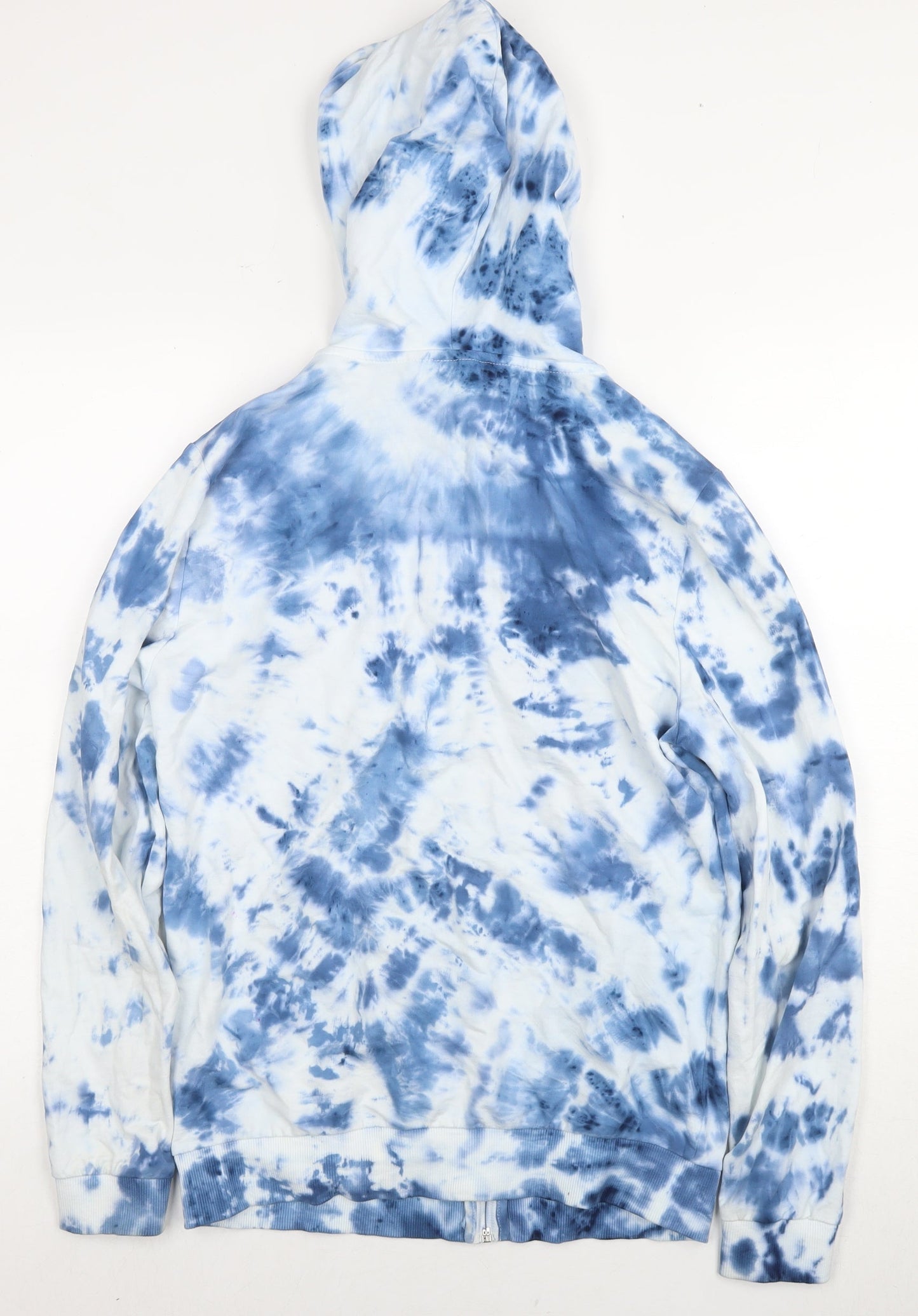 ASOS Womens Blue Geometric Cotton Full Zip Hoodie Size XS Zip