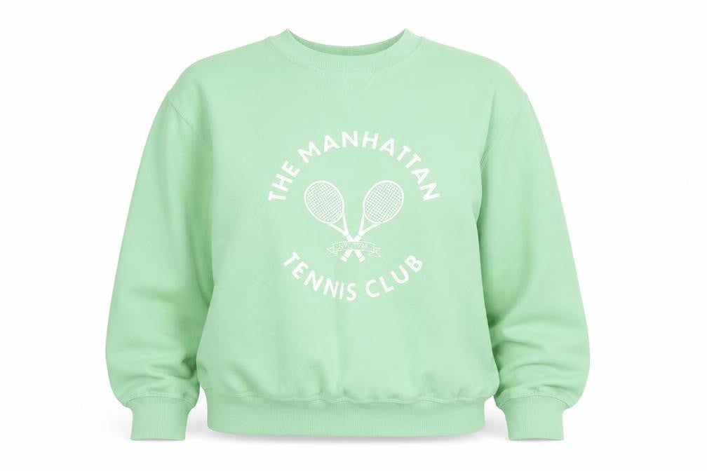H&M Womens Green Cotton Pullover Sweatshirt Size M Pullover - Tennis Club