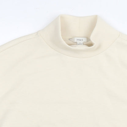 Marks & Spencer Womens Beige Cotton Pullover Sweatshirt Size M Pullover