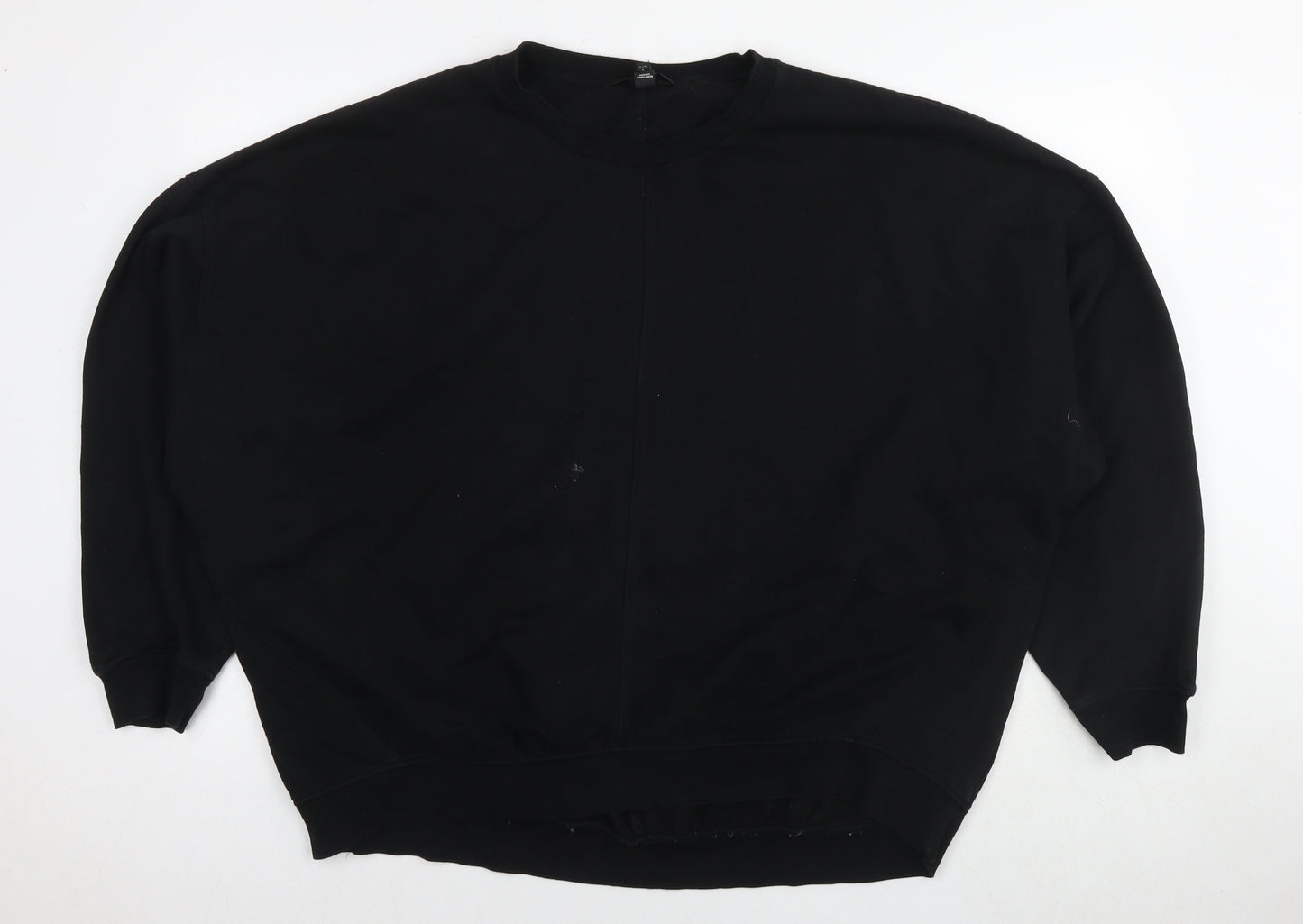 River Island Womens Black Cotton Pullover Sweatshirt Size L Pullover