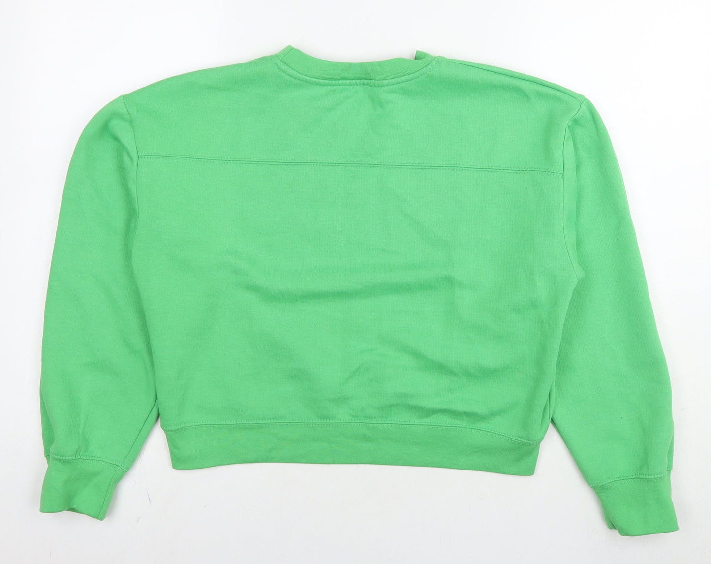 Zara Womens Green Cotton Pullover Sweatshirt Size S Pullover