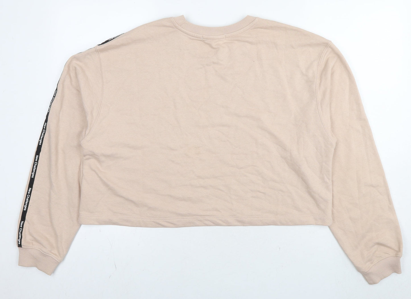 Pull&Bear Womens Beige Cotton Pullover Sweatshirt Size XL Pullover