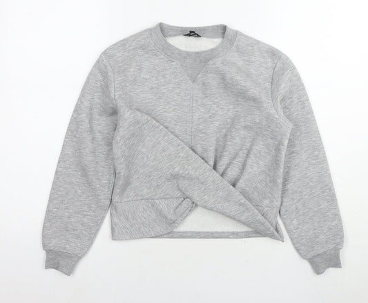 River Island Womens Grey Cotton Pullover Sweatshirt Size S Pullover