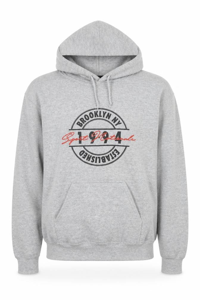 Boohoo Mens Grey Polyester Pullover Hoodie Size S - Brooklyn New York 1994