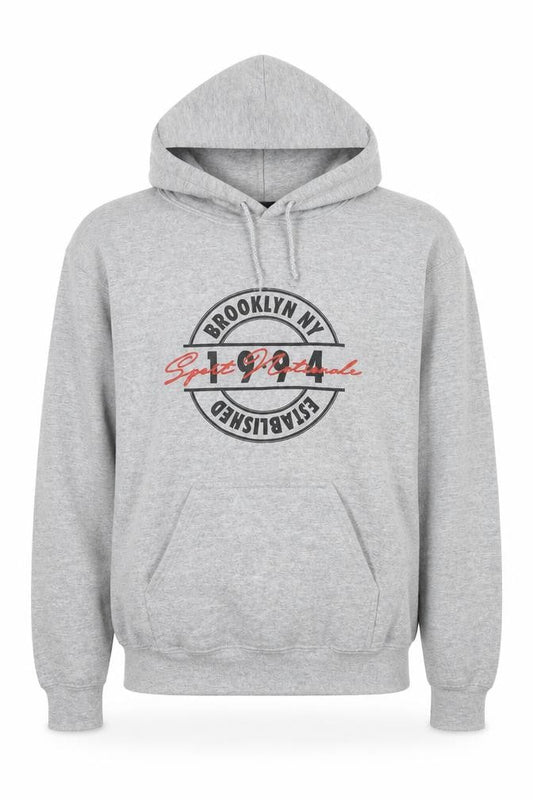 Boohoo Mens Grey Polyester Pullover Hoodie Size S - Brooklyn New York 1994