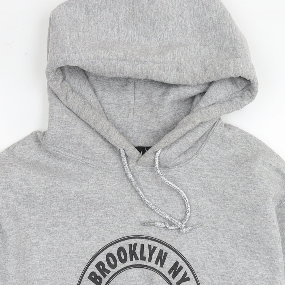 Boohoo Mens Grey Polyester Pullover Hoodie Size S - Brooklyn New York 1994