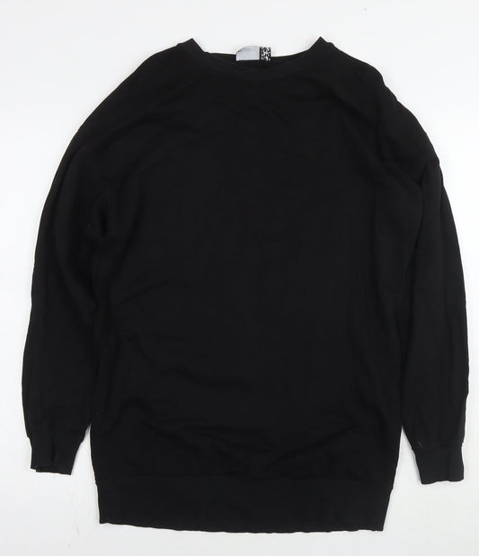 ASOS Womens Black Cotton Pullover Sweatshirt Size 10 Pullover - Tunic