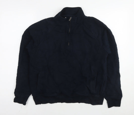 Marks and Spencer Womens Black Cotton Pullover Sweatshirt Size M Pullover