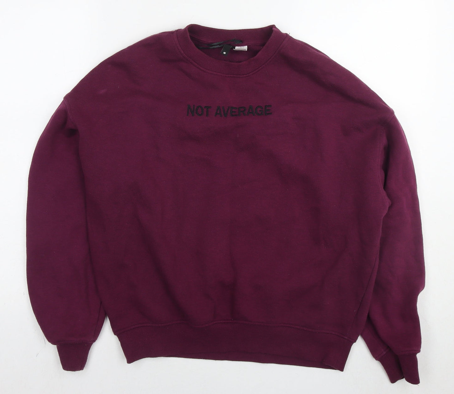 Divided by H&M Womens Purple Cotton Pullover Sweatshirt Size S Pullover - Not Average Tie detail