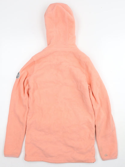Back view of Voile Bleue girls’ beige jacket, size S, zip