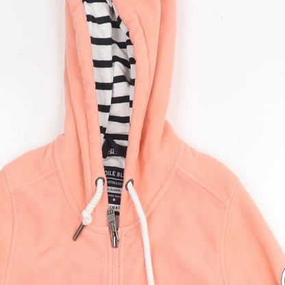 Close-up detail of Voile Bleue girls’ beige jacket, size S, zip