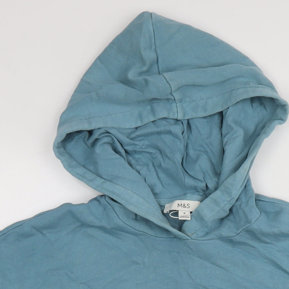 Marks and Spencer Mens Blue Polyester Pullover Hoodie Size M