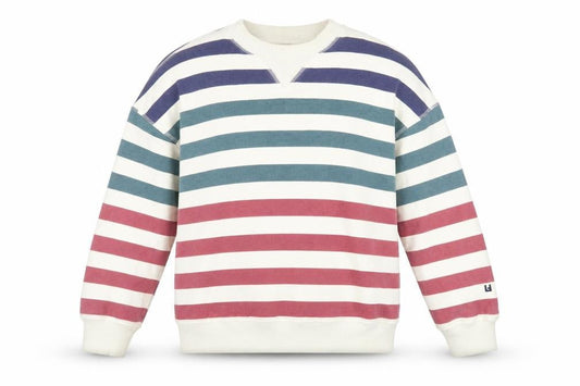 LEON & HARPER Womens Multicoloured Striped Cotton Pullover Sweatshirt Size XS Pullover