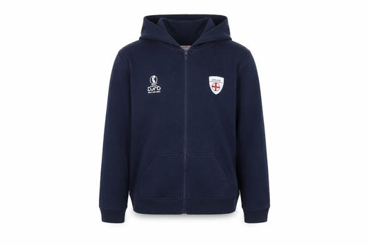 England Girls Blue Cotton Full Zip Hoodie Size 13 Years Zip - Women's Euros 2022