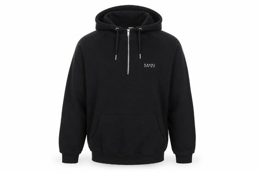 Boohoo Mens Black Cotton Pullover Hoodie Size M