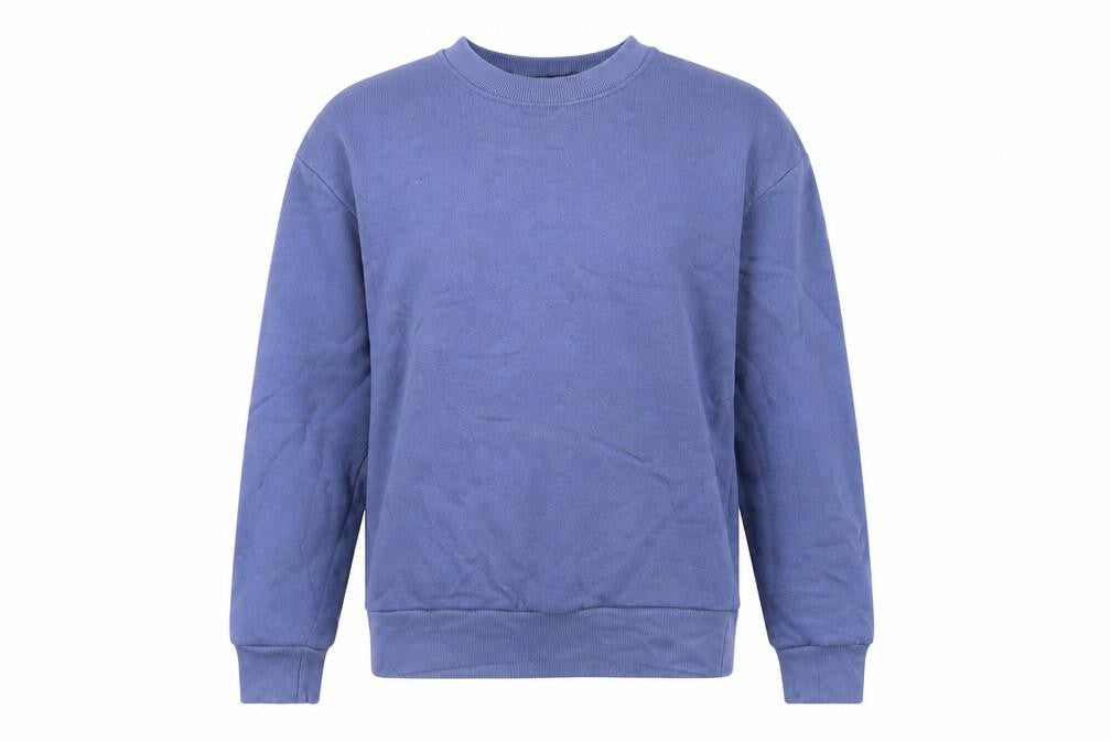 Boohoo Womens Blue Cotton Pullover Sweatshirt Size 8 Pullover
