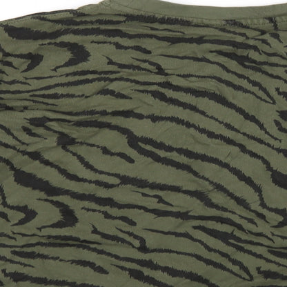John Lewis Womens Green Animal Print Cotton Pullover Sweatshirt Size S Pullover