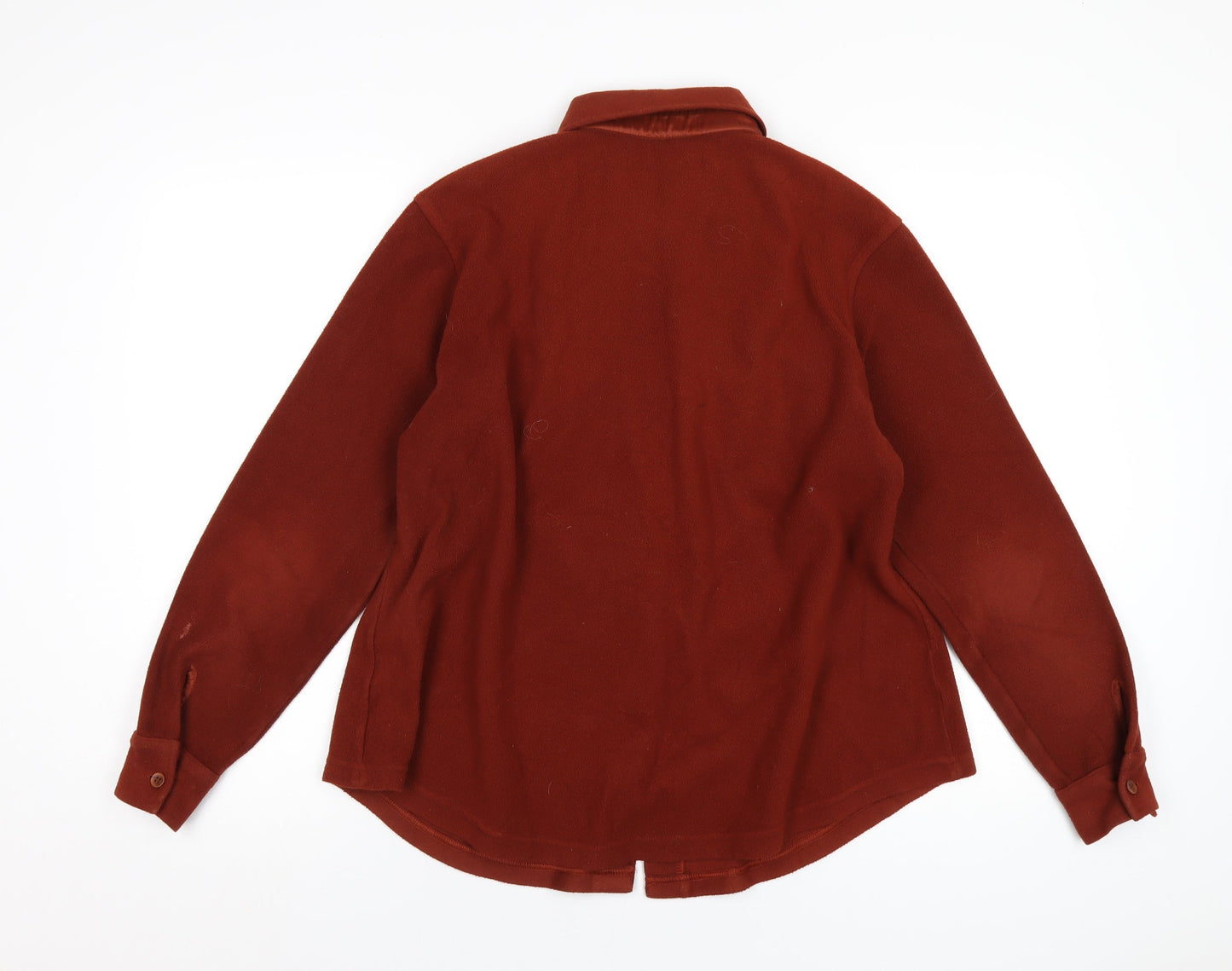 Marks and Spencer Womens Brown Polyester Basic Button-Up Size 18 Collared