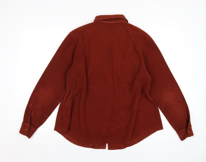 Marks & Spencer Womens Brown Polyester Basic Button-Up Size 18 Collared