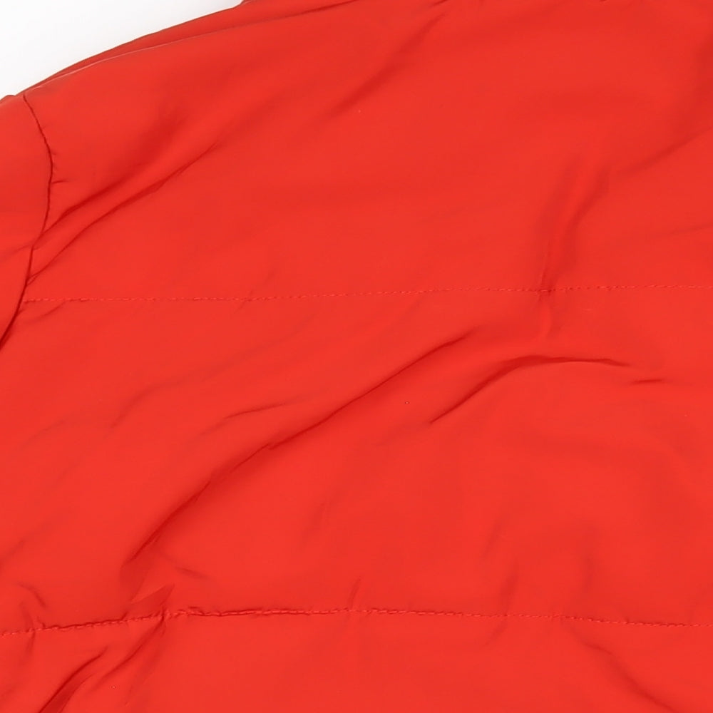 H&M Womens Orange Puffer Jacket Coat Size 10 Zip