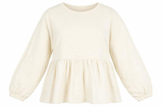 Zara Womens Ivory Cotton Pullover Sweatshirt Size M Pullover