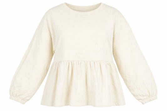 Zara Womens Ivory Cotton Pullover Sweatshirt Size M Pullover