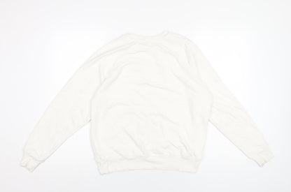 H&M Womens White Polyester Pullover Sweatshirt Size S Pullover