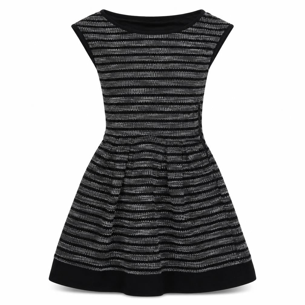 Stradivarius Womens Black Polyester A-Line Size S Round Neck Zip