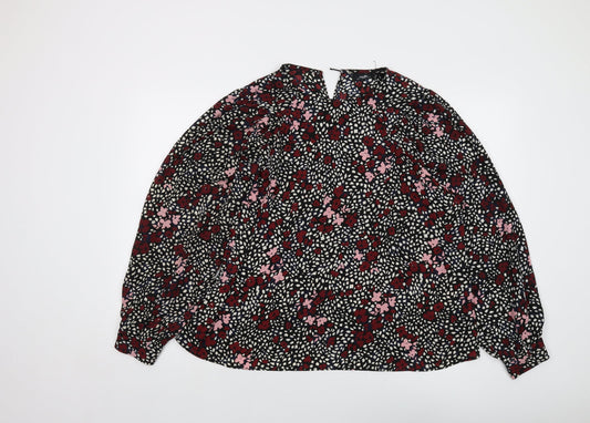 Wallis Womens Multicoloured Geometric Polyester Basic Blouse Size 18 Round Neck