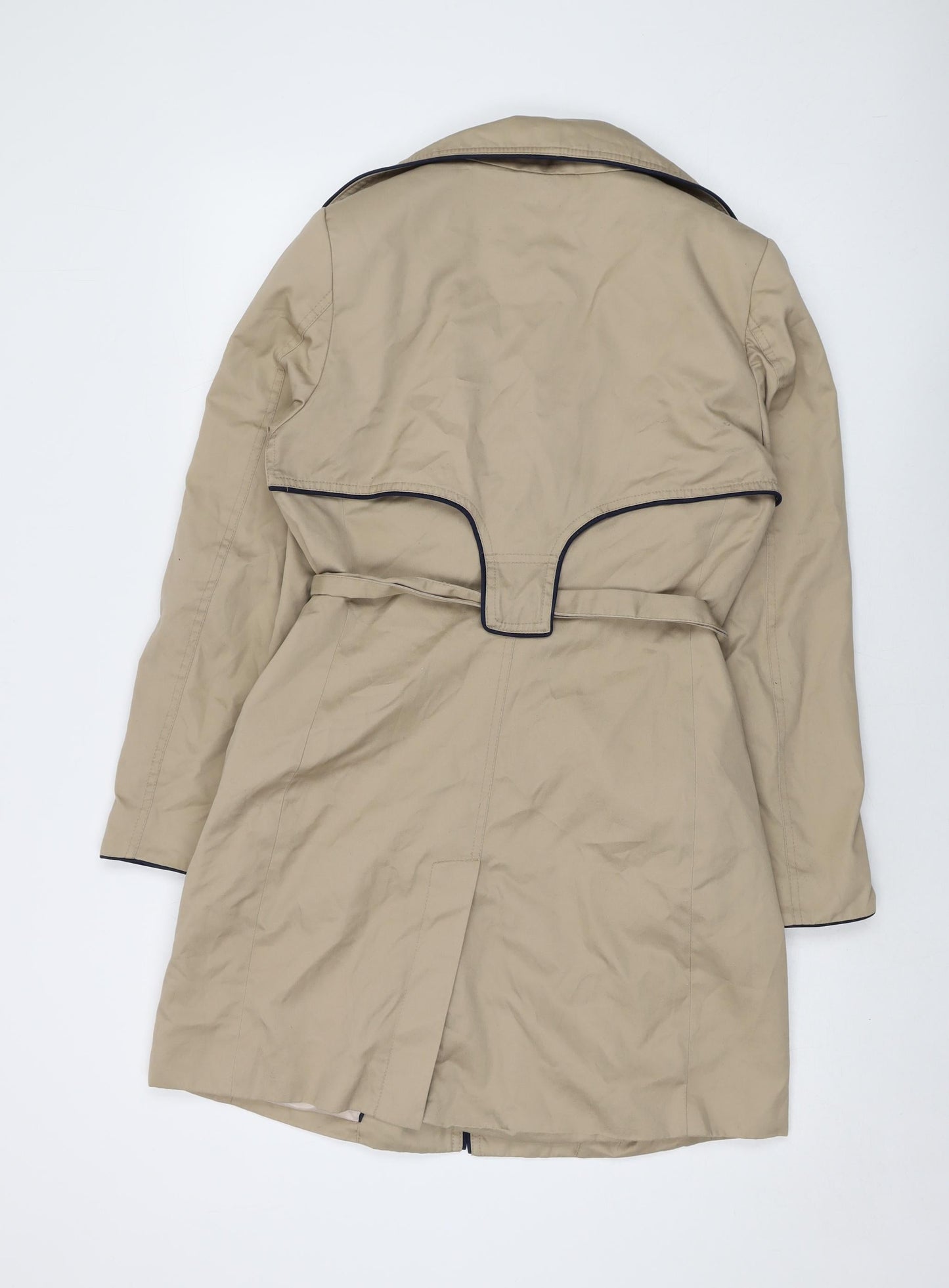 H&M Womens Beige Overcoat Coat Size 10 Button