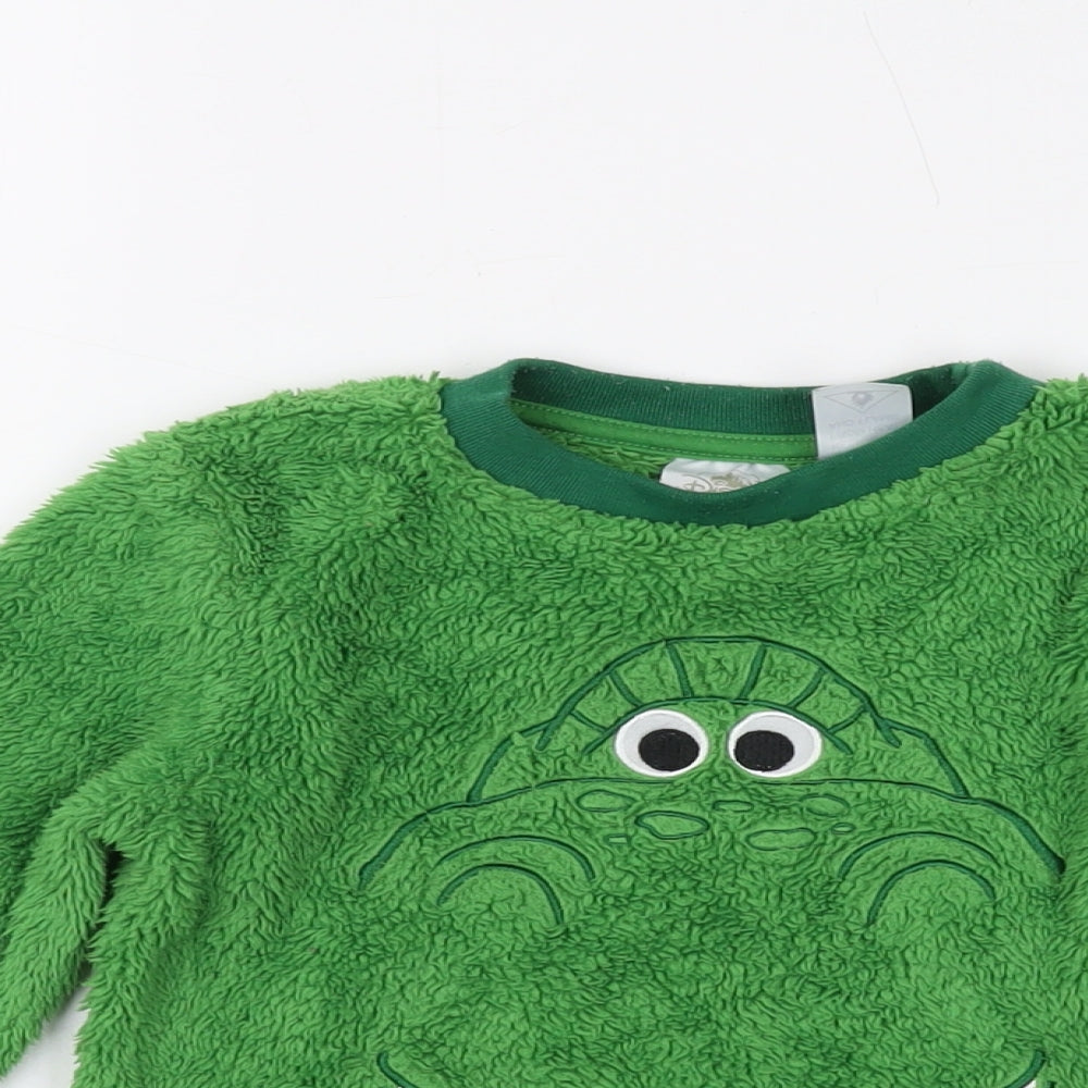 Disney Boys Green Geometric Polyester Pyjama Top Size 4 Years Pullover