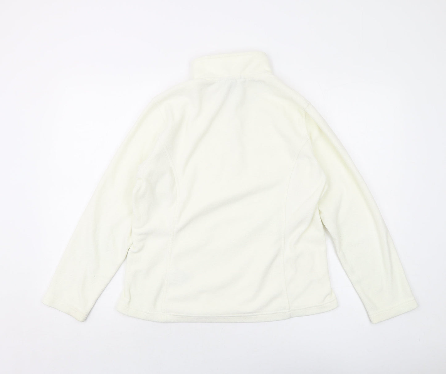 Lands' End Womens Ivory Polyester Pullover Sweatshirt Size M Zip