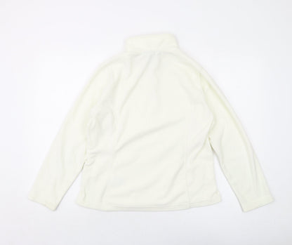 Lands' End Womens Ivory Polyester Pullover Sweatshirt Size M Zip