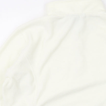 Lands' End Womens Ivory Polyester Pullover Sweatshirt Size M Zip