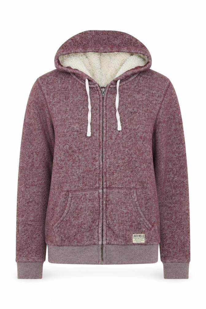 Jack Wills Womens Red Cotton Full Zip Hoodie Size 10 Zip