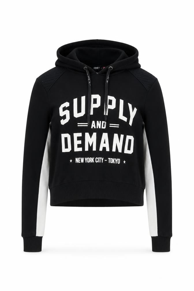 Supply & Demand Co. Womens Black Cotton Pullover Hoodie Size 6 Pullover