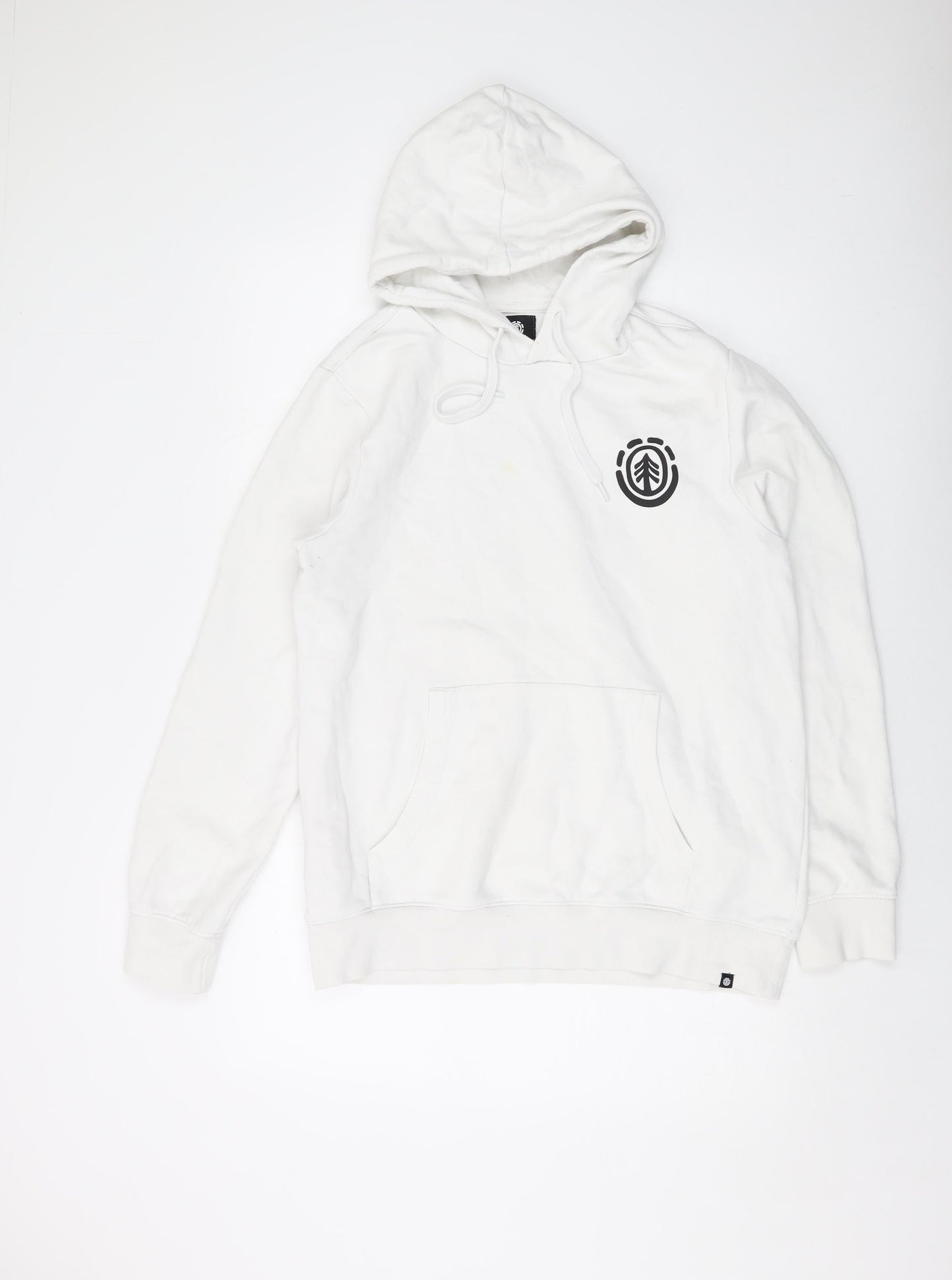 Element Mens White Cotton Pullover Hoodie Size M