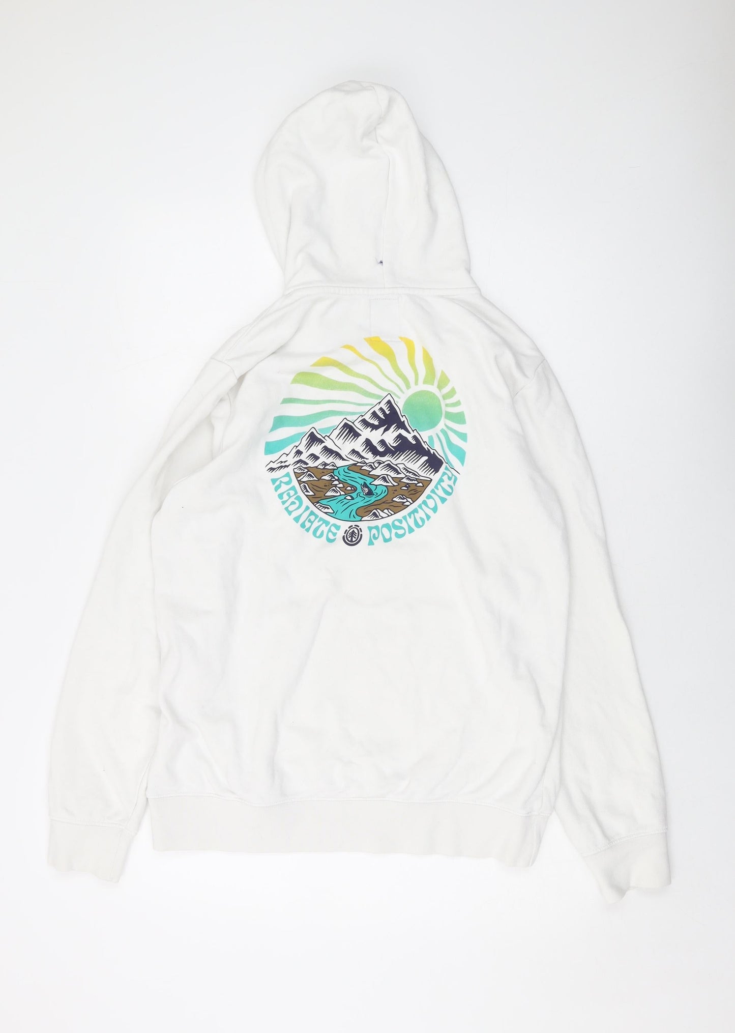 Element Mens White Cotton Pullover Hoodie Size M