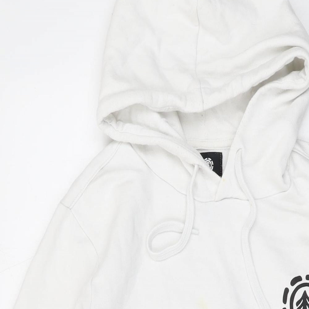 Element Mens White Cotton Pullover Hoodie Size M