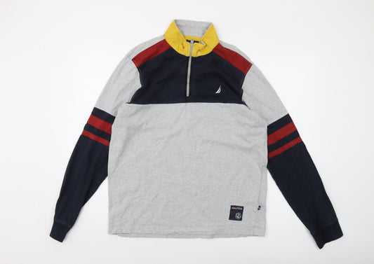 Nautica Mens Grey Cotton Pullover Sweatshirt Size L