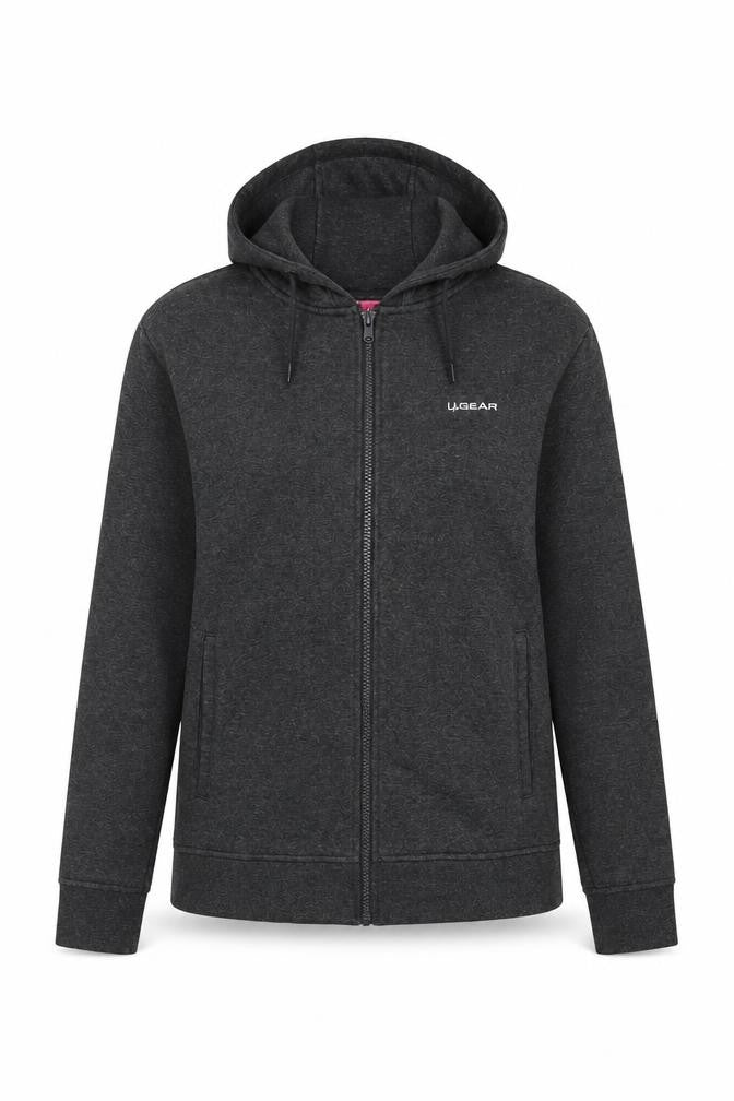 LA Gear Womens Grey Polyester Full Zip Hoodie Size 14 Zip